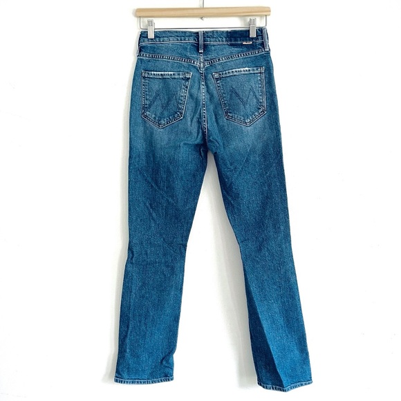 Mother The Dazzler High Rise Straight Leg Jean Medium Blue Cowboys Don't Cry 26 - Picture 2 of 16